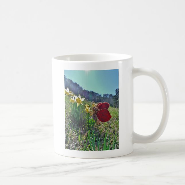 Caneca De Café Leite e flores amarelas (Direita)