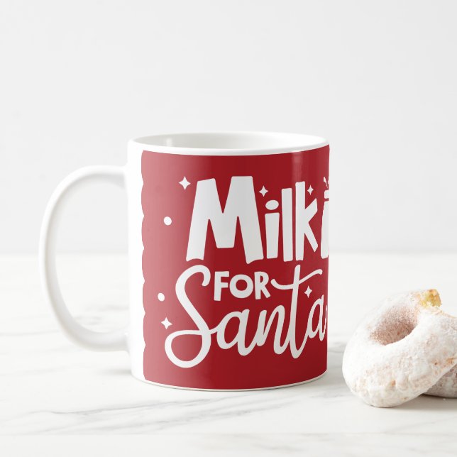 Caneca De Café Leite para Papais noeis Natal Vermelho (Com Donut)
