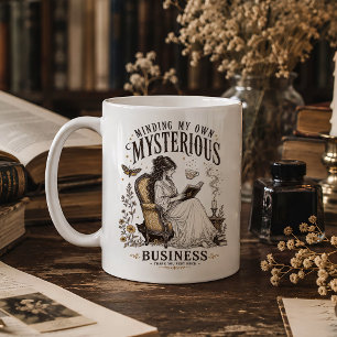 Caneca De Café Leitor Gótico Cuidando da Minha Própria Negócios M