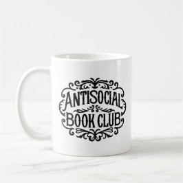 Caneca De Café Leitor introvertido de clube do livro antissocial