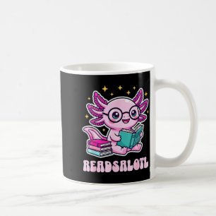 Caneca De Café Leitor kawaii axolotl engraçado amante da leitura