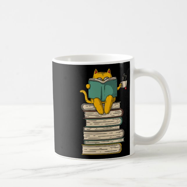 Caneca De Café Leitura De Gatos - Livro Engraçado E Presente De A (Direita)