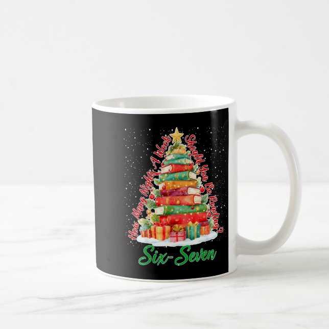 Caneca De Café Leitura de Natal 67 Seis Sete Meme Livro Professor (Direita)