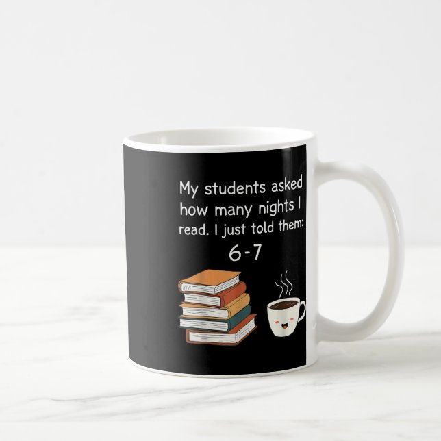 Caneca De Café Leitura Divertida 67 Seis Sete Meme Professor de I (Direita)