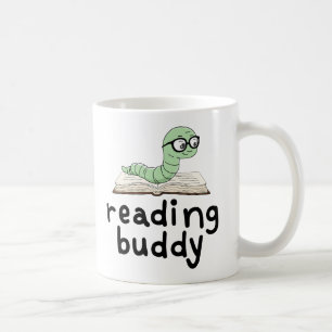 Caneca De Café Leitura do Bookworm Bonito Amigo com Livro