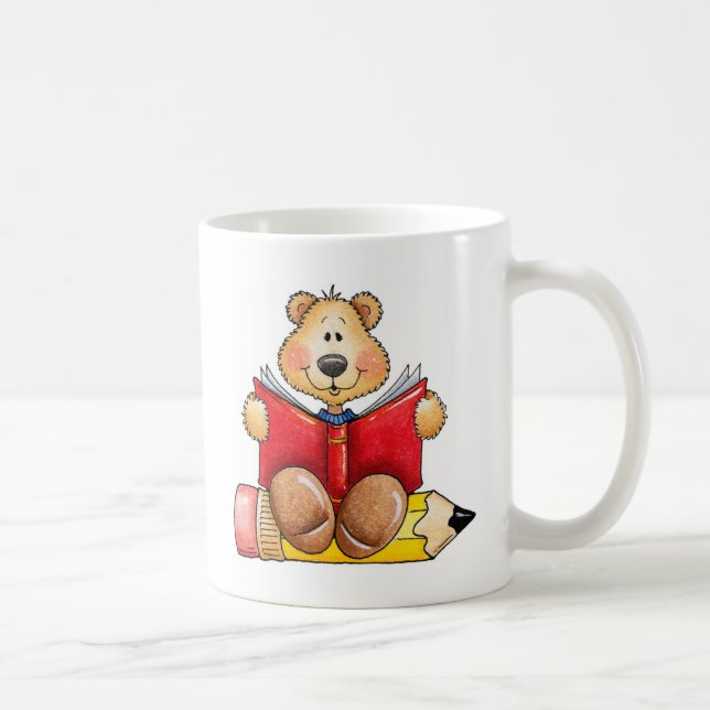 Caneca De Café Leitura do urso de ursinho (Direita)
