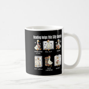 Caneca De Café Leitura engraçada ajuda esta bibliotecária gansa b