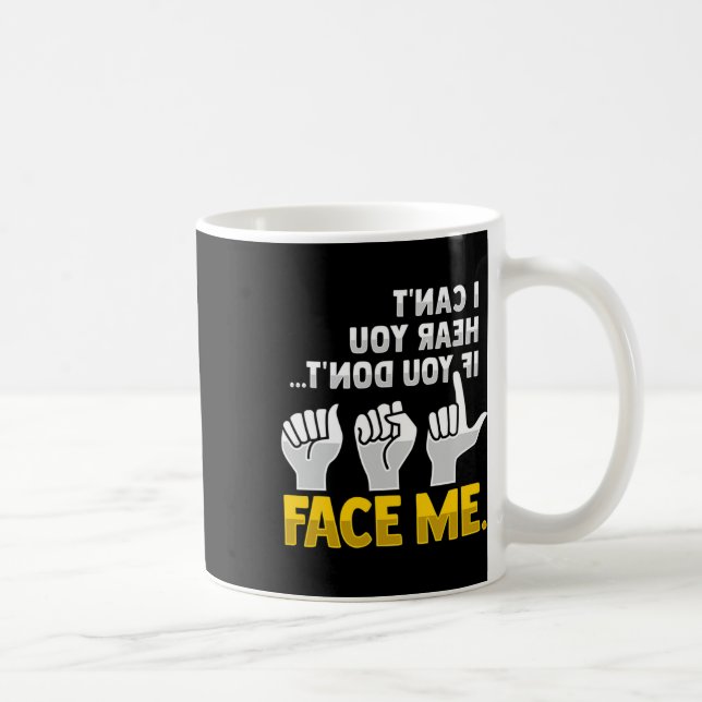 Caneca De Café Leitura Labial Gestos Mão Asl Perda Auditiva Surde (Direita)