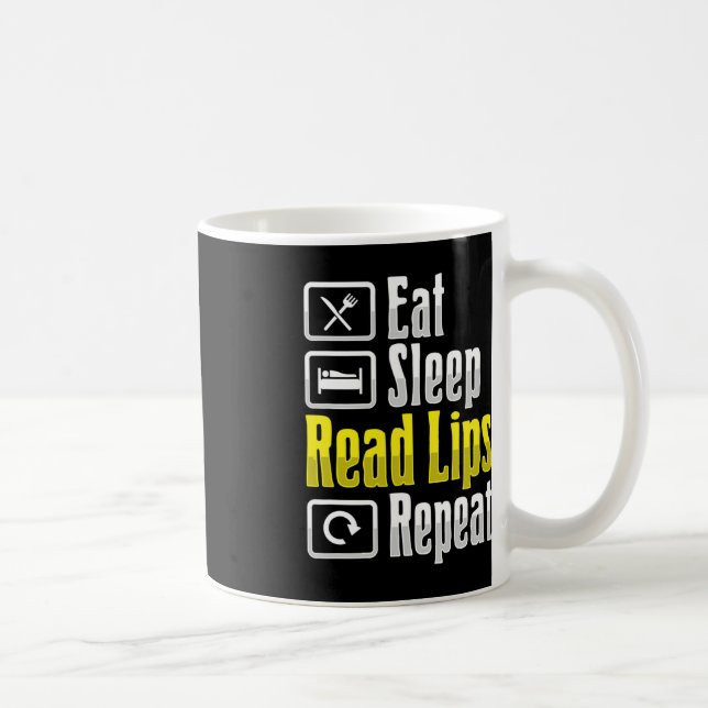 Caneca De Café Leitura Labial Gestual de ASL Surdo Perda Auditiva (Direita)