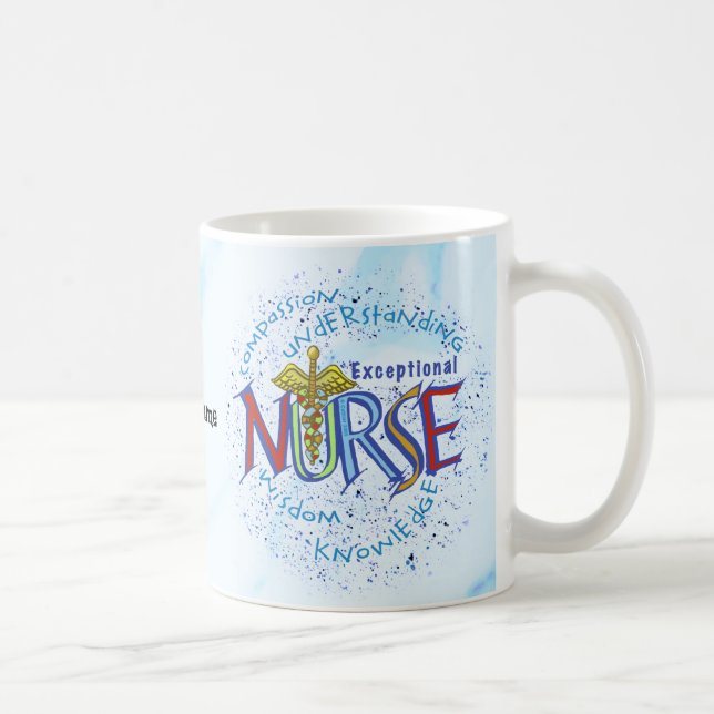 Caneca De Café Lema de enfermeira excepcional  (Direita)
