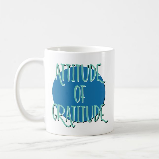 Caneca De Café Lema de Recuperação Atitude de Gratidão (Esquerda)