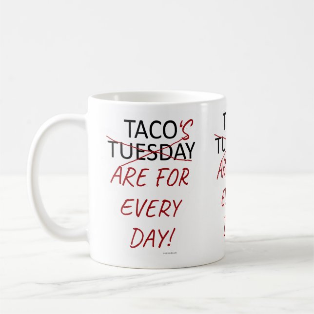 Caneca De Café Lema engraçado contra a terça-feira de taco (Esquerda)
