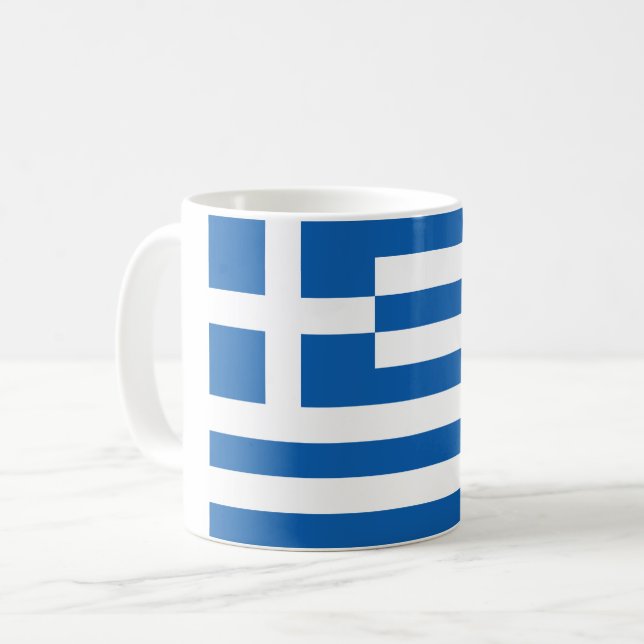 Caneca De Café Lembrança da bandeira da Grécia (Frente Esquerda)
