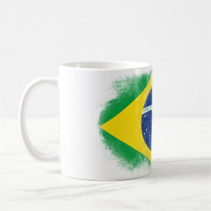 Caneca De Café Lembrança da bandeira de Brasil - design