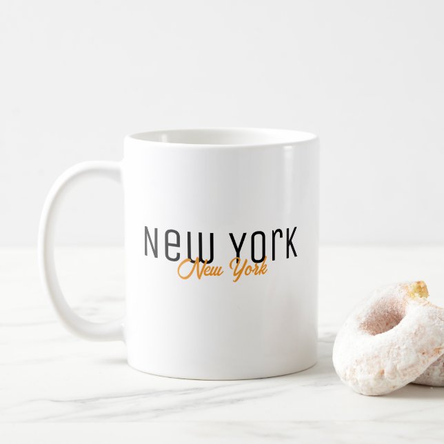 Caneca De Café Lembrança da Cidade de Nova York, Nova York (Com Donut)