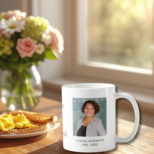 Caneca De Café Lembrança Memorial de Foto Simples Moderna  (Criador carregado)