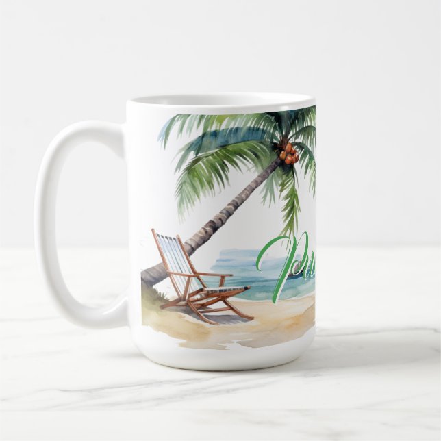 Caneca De Café Lembrança Personalizada da Praia Punta Cana (Esquerda)