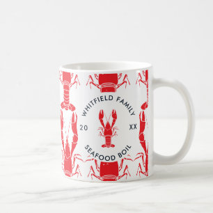 Caneca De Café Lembrança Personalizada de Lagosta Familiar para F