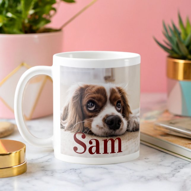 Caneca De Café Lembrança personalizada simples com foto e nome do (Criador carregado)