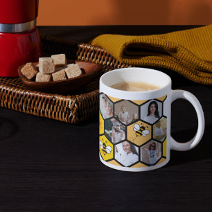 Caneca De Café Lembranças Doce: Colagem de Fotos em Honeycomb (14