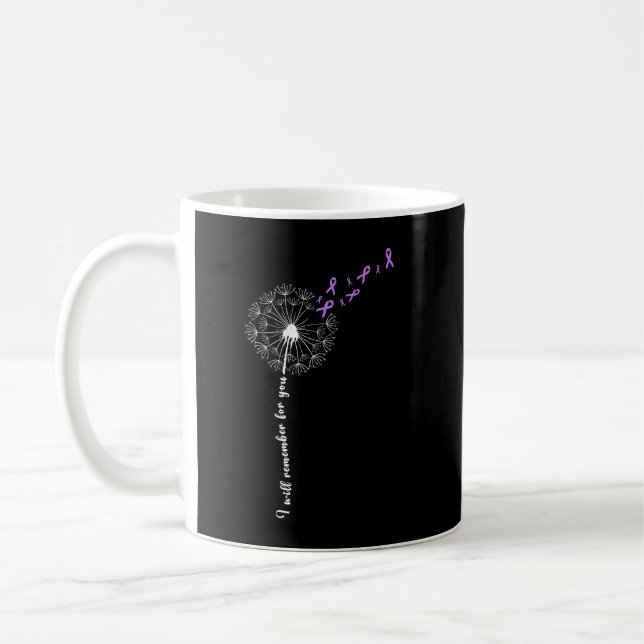 Caneca De Café Lembrarei De Você Dandelion Alzheimer Awaren (Esquerda)