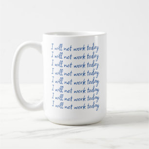 Caneca De Café Lembrete de Aposentadoria Azul e Branco Divertido
