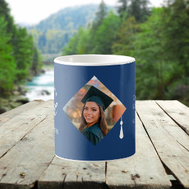 Caneca De Café Lembrete de Foto de Graduado Personalizado Elegant