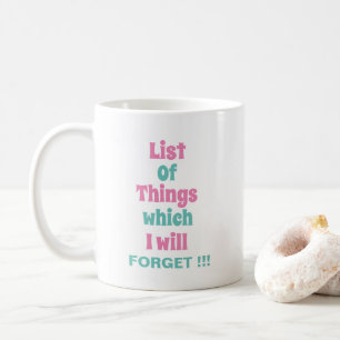 Caneca De Café Lembrete Engraçado para Pessoas Esquecidas Engraça