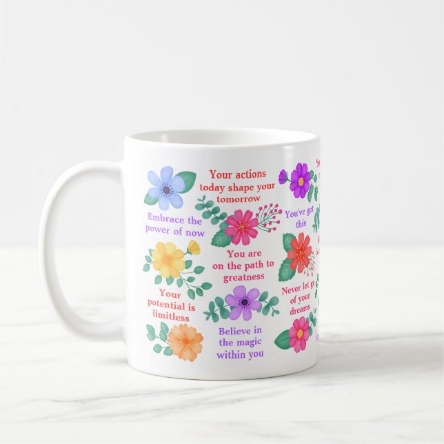 Caneca De Café Lembretes Diários Afirmação Motivacional Positiva (Esquerda)