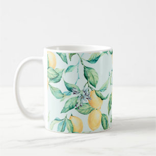 Caneca De Café Lemon Green Watercolor: Romance sem costura