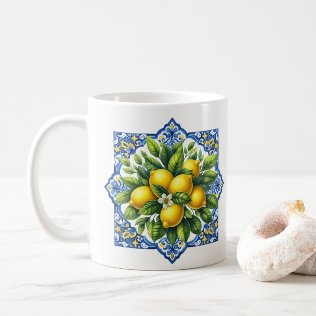 Caneca De Café Lemon Tile (Com Donut)