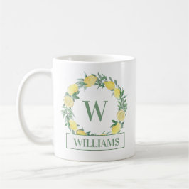 Caneca De Café Lemon Wreath Monograma