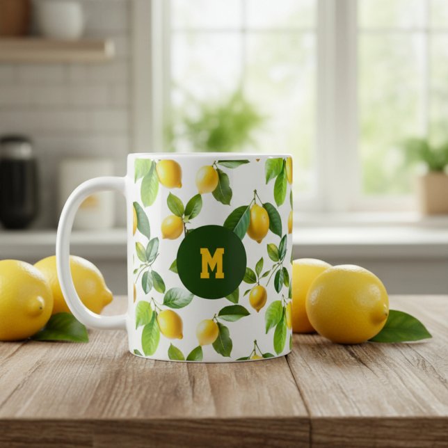 Caneca De Café Lemon Zest Pattern (Criador carregado)