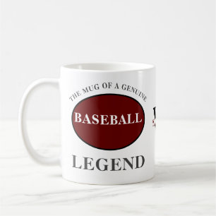 Caneca De Café Lenda do Beisebol Monograma Adicione Seu Nome Aniv