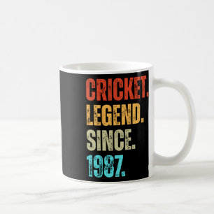 Caneca De Café Lenda do Críquete Desde 1987 Aniversário Retro