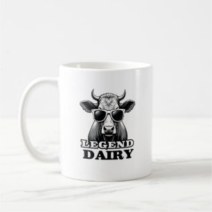 Caneca De Café Lenda Laticínio Fazendeiro Engraçado Vaca Fazendei