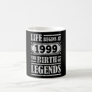 Caneca De Café Lenda Nascida em 1999 Presente de Aniversário Retr