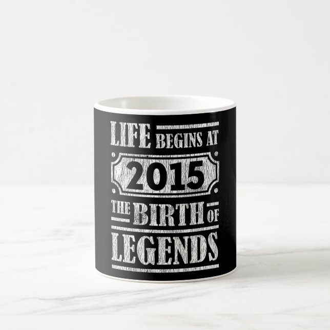 Caneca De Café Lenda Retro Nasceu em 2015 Presente de Aniversário (Centro)