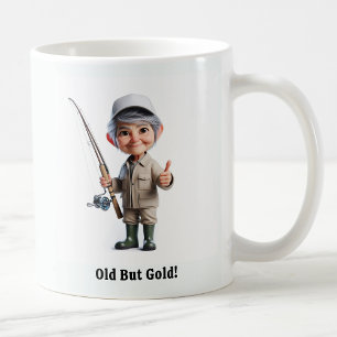 Caneca De Café Lendário Pescador Sênior Pronto Para Ação