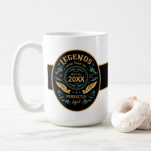 Caneca De Café Lendas Nasceram em [Mês] [Ano]