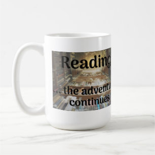 Caneca De Café Lendo, a aventura continua