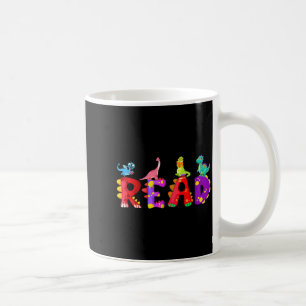 Caneca De Café Lendo dinossauro engraçado t rex dino amante de li