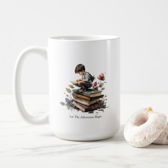 Caneca De Café Lendo Mug (Com Donut)