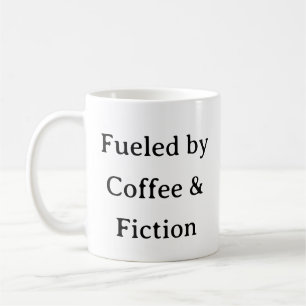 Caneca De Café Lendo Mug Alimentado por Café e Livro de Ficção