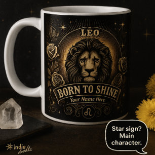 Caneca De Café Leo Mug - Presente Zodíaco Negrito para Leos