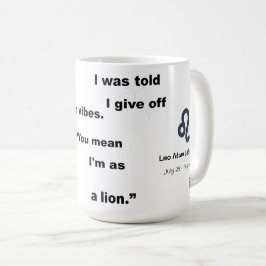 Caneca De Café Leo Star Sign Witty Text para Uso Diário ou Presen