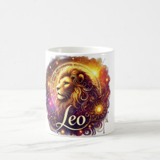 Caneca De Café Leo Zodiac Mug - ♌ Negrito e Radiante