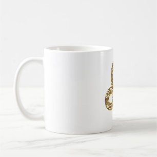Caneca De Café Leo Zodiac - Tribal Dourado