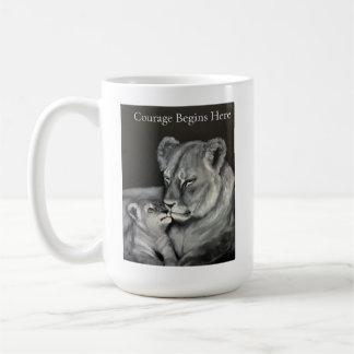 Caneca De Café Leoa e Filhote - A Coragem Começa Aqui