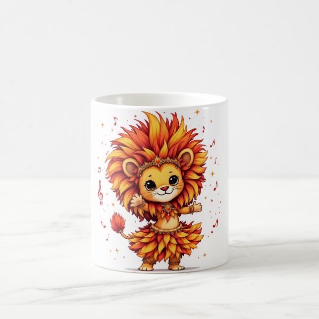 Caneca De Café Leoa [Theme] Camiseta Feminina Design Brasil Prese (Centro)